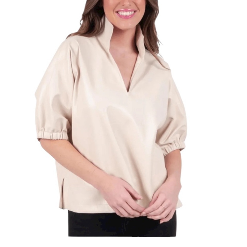 Emily McCarthy Poppy Pullover in Sandshell Vegan Leather
